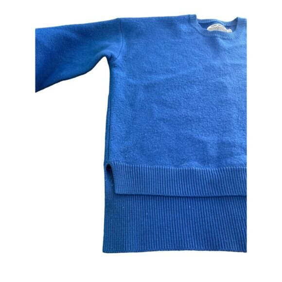 Tory Sport Womens Pullover Crewneck Sweater Rib Trim Knit Blue High Low Medium - Picture 3 of 16
